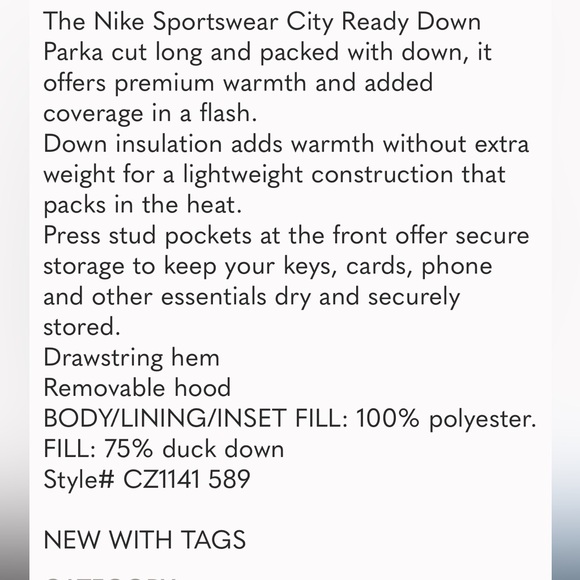 Nike City Ready Oversized Puff Lavender Jacket NWT Size L - Picture 4 of 8